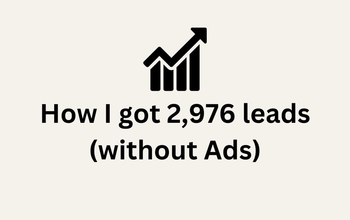 How I Generated 2,976 Qualified Leads Without Spending a Dollar on Ads